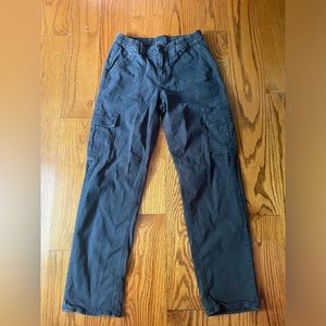 American Eagle Cargo Pants womens Sz 4 Black Stretch Pockets Straight